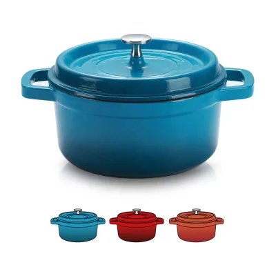 High Quality Factory Kitchen Cooking Utensils Set Enamel Multi-color Round Cast Iron Dutch Oven With Cover