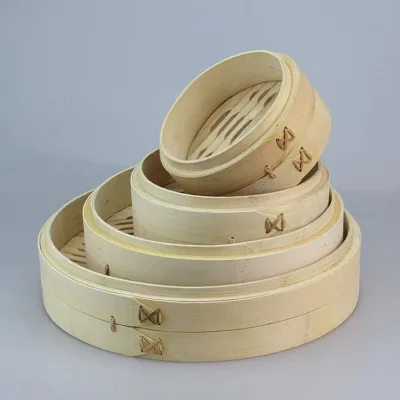 High Quality 30cm Bamboo Steamer Pot Customizable Cookware Bamboo Steamer for Home and Restaurant Use