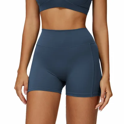 Brushed Yoga Shorts - High-Waisted, Pleated, Slimming, Form-Fitting Shorts for Women Outdoor Running & Fitness Wear