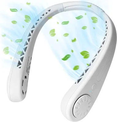 Portable Bladeless Lazy Mute Mini USB Rechargeable New Leafless Sports Fan Storage Three-speed Wind for Summer Hanging Neck Fan