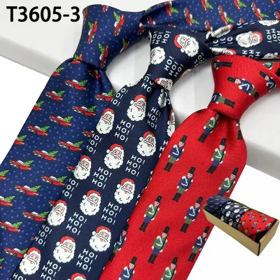 High Quantity Mens Polyester Neckties Christmas Reindeer & Snowman Design Ties Factory