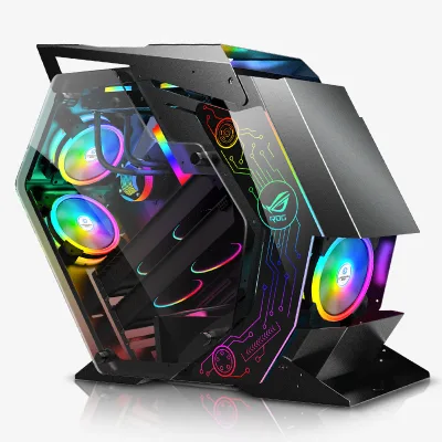 Irregular Casing Desktop Power Supply Pc Gaming Comput Tower Computer Gaming Cabinet Computerwith Usb Ports OEM LOGO