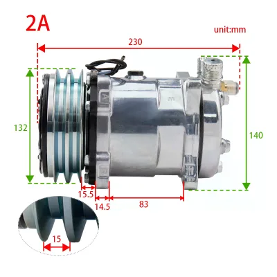 Sanden 508 SD508 5H14 12V Serpentine Compressor 1/2/6/8 Groove V Belt Pulley New Tractor Excavator Heavy-Duty Truck & Car AC