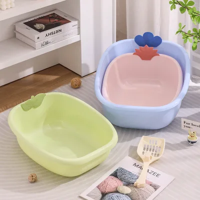 Stock Wholesale Extra-Large Open-Top Raised PP Square Cat Litter Box for Cats & Dogs; Multiple Styles Available