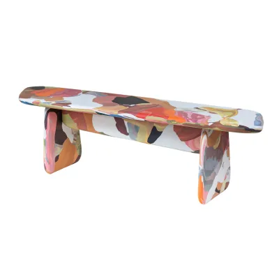 Modern Design Italian Modern Menhir Bench Colorful Mid Century Wood for High End Bedroom Living Room and Commercial Use