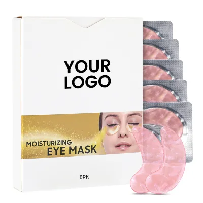 Private Label Hydrogel Under Eye Patch Pink Shimmer Gel Eye Mask Moisturizing Reduce Puffiness Fine Lines Eye Care Patch Bulk