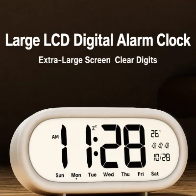 Huayang 8897 Multifunctional Digital Table Clock Three Alarm Settings Snooze Backlight Time Date Temperature Display Clock