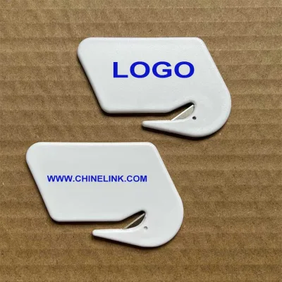 Custom Gift Safety Box Opener Online Shopping Package Cutter Plastic Knife with Razor Blades