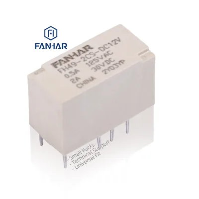 FANHAR FH49 Miniature Sealed DC 30V Solid State Switch Signal Relay High Switching Capability 2C Contact Form PCB Mount