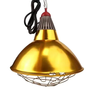 Aluminium Alloy Lampshade Heat Lamp Ceramic Lamp Holder Infrared Heat Lamp for Pig Farrowing Crate