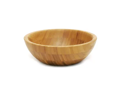 Bamboo Wood Salad Bowl Tableware Decoration Modern Design Rustic Wooden Bowl Fruit Salad Serving