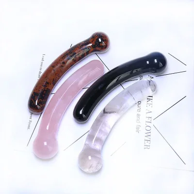 Wholesale Natural Crystal Stone Dildo for Women Carved Semi-Precious Stone Craft Healing Technique Dildo