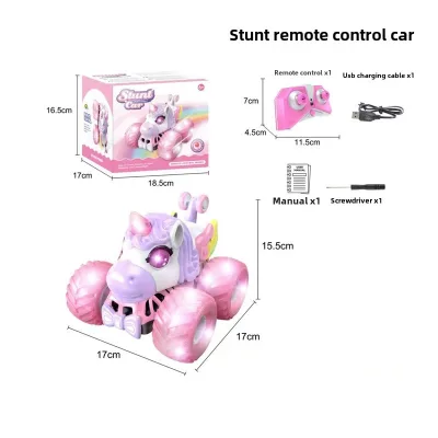 BGL Unicorn Bigfoot 4WD Stunt Drift Car with 180 Degree Rotating Lights Off-road Remote Control Toy for Boys & Girls