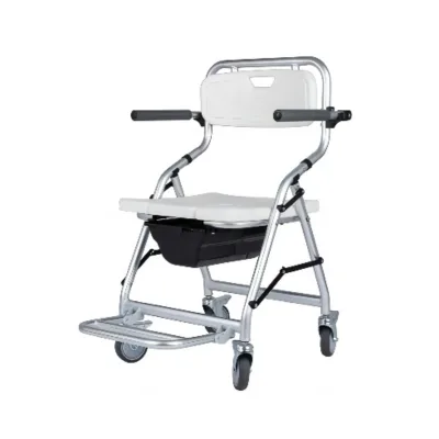 Low Price Multi-function Moving Toilet & Bath Chair Portable Folding Commode with Wheel SGS Certified 1 Year Warranty