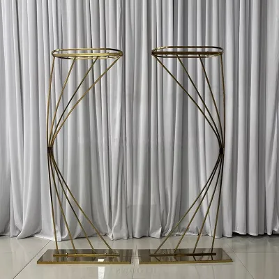 Wedding Centerpiece Decoration Geometry Metal Gold Flower Stand Display Flower Vase Stand for Decor