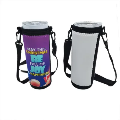Design Custom White Sublimation Blanks 20oz Skinny Straight Tumbler Carry Holder Neoprene Can Cooler Neoprene Cup Sleeve