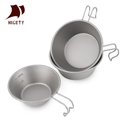 Ultralight Portable Various Styles Folding Titanium Bowl for Outdoor Camping and Cooking