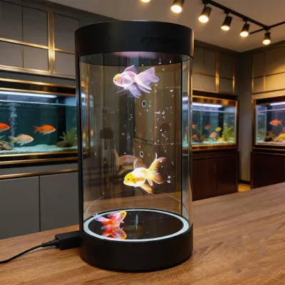 New Model Portable Cylindrical Holographic Digital Projection 3D Imaging Transparent Aluminum Alloy Display Cabinet Hologram