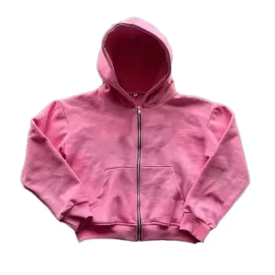 Customized Heavyweight 100% Cotton Letter Logo Printing Men's Oversized Zip up Hoodies Clothing Manufacturers' Outerwear Set