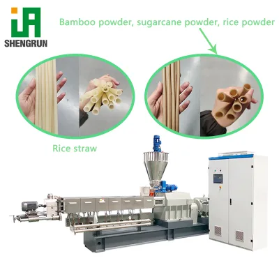 Extruder Rice Straw Production Line Twin Screw Mixing Single Screw Extrusion Edible Grain Drink Straw Forming Equipment
