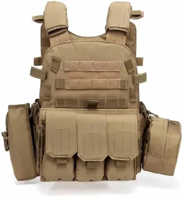 LINZ Tactical Molle Breathable Nylon 1000D 3D Mesh Quick Release Buckles Vest Side Cummerbund Pouches Triple Mag Pouch Outdoor