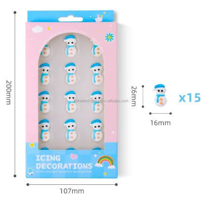 Popular 3d Icing Decorations Cartoon Snowman Edible Sprinkles Cake Toppings Cute Baking Decorate Candy Sprinkles