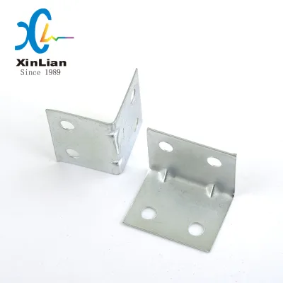 Galvanized Steel L-Shaped Corner Bracket with Reinforcement Rib, 90 Degree Right Angle Connector
