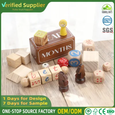 Professional Durable Safe Wooden Learning Dice Alphabet Blocks Set for Children Birthday Gift and Kindergarten Education Project