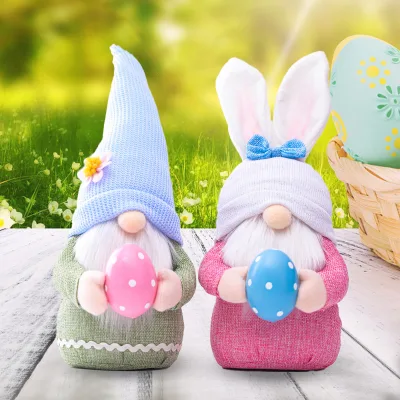 Cute Handmade Swedish Tomte Elf and Easter Bunny Gnomes Easter Basket Stuffers for Party Decorations