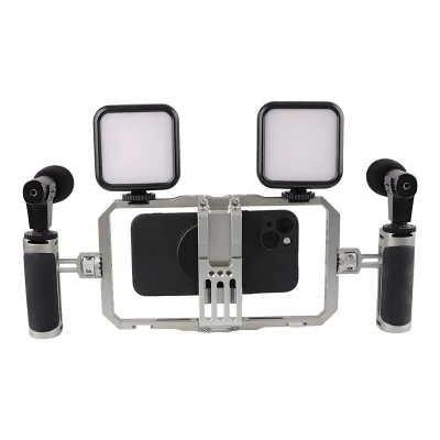 Aluminum Phone Cage for Photography Thickened Expandable Frame with Heat Dissipation Handheld Stabilizer Mount for Mobile Phones