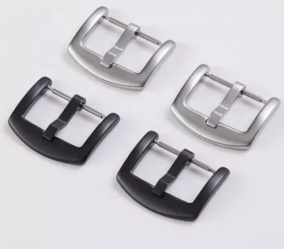 Wholesale Men and Women 18/20/22mm Different Size 316L Stainless Steel Brushed IP Black Watch Buckles