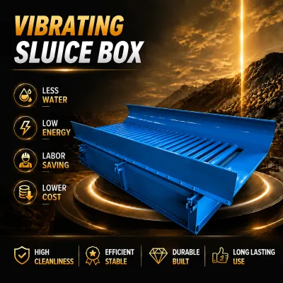 Vibrating Sluice Box for Gold Mining Alluvial Placer Sand Gold Recovery Pulsating Sluice Box Gravity Separator Machine