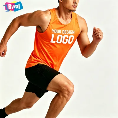 Wholesale Blank Polyester Athletic Tank Top Custom Printed Logo Sleeveless Running Vest for Sports Club Event Team Uniform
