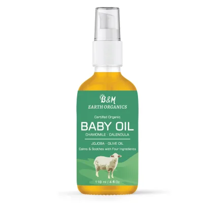 Wholesale Certified Organic Chamomile Calendula Jojoba Olive Oil Calms Baby Oil With Four Ingredients
