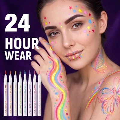 Handaiyan Gel-eyeliner 8-Color Paint Pen Smudge-Proof Waterproof Portable Multi-Use Skin-Friendly