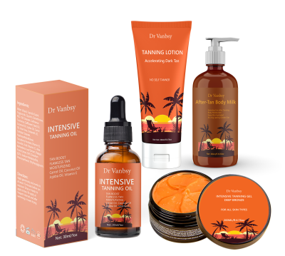Private Label Organic Tanning Gel Kits Tanning Sets Cream Lotion Tanning Mousse Suntan Oem Custom Self Tanner