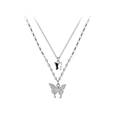 18k Gold Plated Fashion butterfly 925 Sterling Silver Necklace for Women Daily Wear