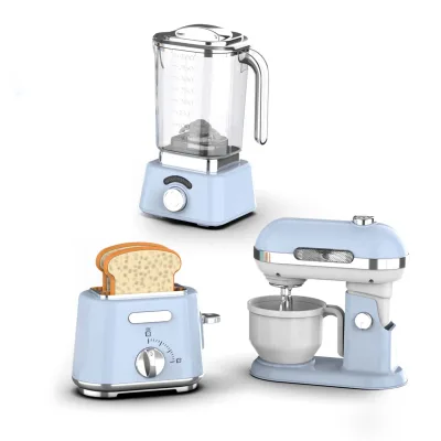 2026 Hot Sale Fun Pretend Play Blender Juicer Toy Simulation Mini Eggbeater Coffee Machine Set Toy for Kids