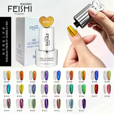 Hit Cushion Bottle Aurora Nail Powder Builti n Retractable Sponge Applicator with Heart Twist Cap