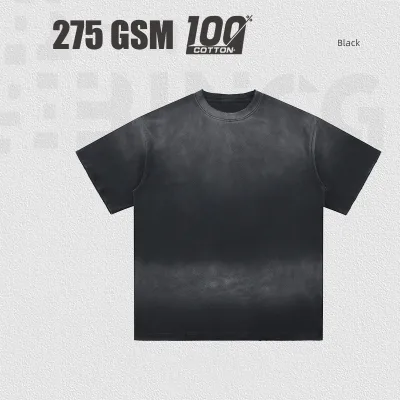 Trendy Brand 2026 Summer Heavyweight Enzyme Wash 100% Cotton Short Sleeve Casual T-Shirt for Men & Women Plus Size