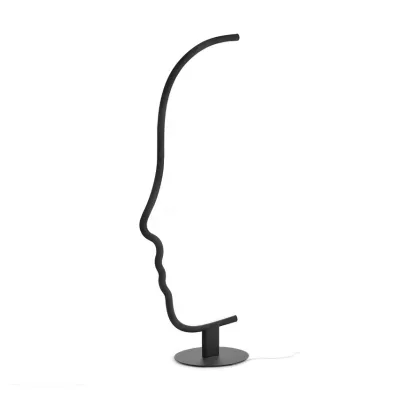 Dropshipping Modern Creative Personality Face Art Aluminum LED Vertical Floor Lamp RGB Light CE Certified Foot Switch Remote