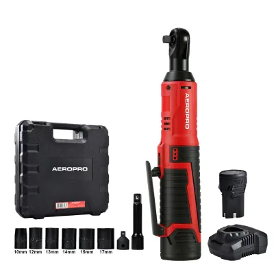 AEROPRO DTL40 New 3/8" Cordless Electric Ratchet Wrench 47N.m 12V Power Ratchet Wrenches Tool Set With 2.0Ah Battery and Charger