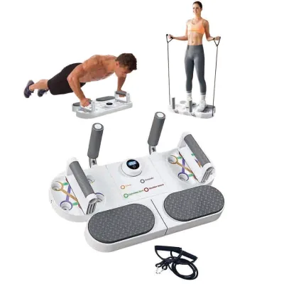 Foldable Push up Board for Whole Body Exercise Portable Push up Handle Board With Resistance Bands Gym Tools