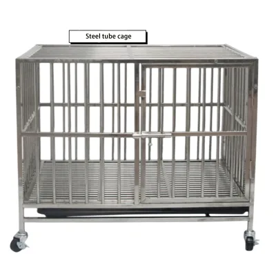 Heavy Duty Stainless Steel Metal Dog Cage Kennel Crate and Playpen for Training Outdoor with Double Doors Locks