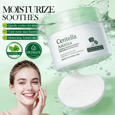 OEM Private Label for Centella Asiatica Toner Pads Sheet Travel Size Wholesale Soothing Exfoliating Facial Barrier Care