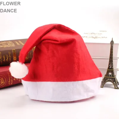 Adult Children's Red European Style Plush Santa Christmas Hat Non-Woven Fabric Holiday Decorations OEM/ODM Available