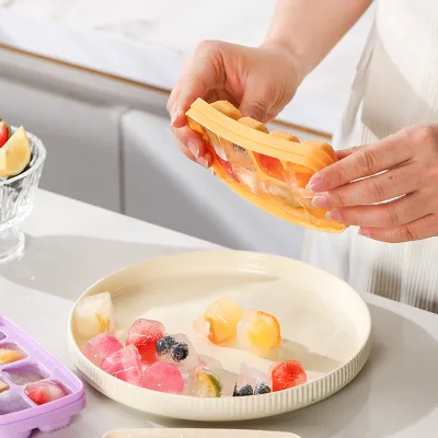 Mini Ice Cube Tray with Lid Easy to Demold Self-made Ice Box for Household Refrigerator Storage