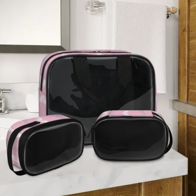 Hot Sale Custom Hawaiian Puakenikeni Print Women Portable Clear Cute Waterproof Travel Cosmetic Car Essentials Small Makeup Bag
