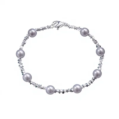 Pearl Cubic Zirconia Spacer Bracelet Women Ethnic Style Minimalist Elegant Niche-designed Bangle Touch Affordable Luxury Premium