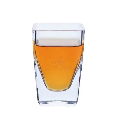 Hand Blown Square Shot Glass Custom Square Shot Glasses With Heavy Base Clear Party Shot Glass
